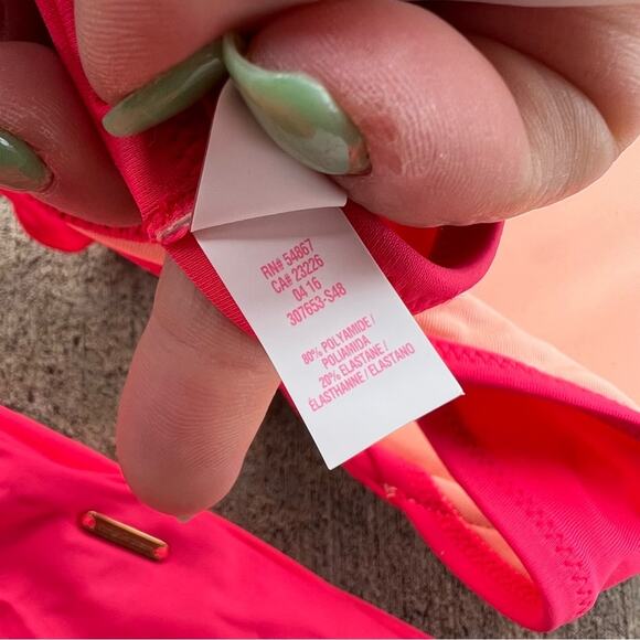 Victoria’s Secret 32B/XS The High Tie Halter and Classic Hipster Hot Pink Bikini - Picture 7 of 9